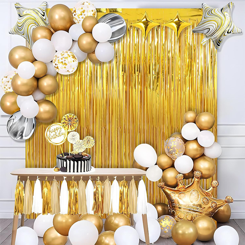 Home Bargains - 2M Glitter Gold Tinsel Fringe Foil