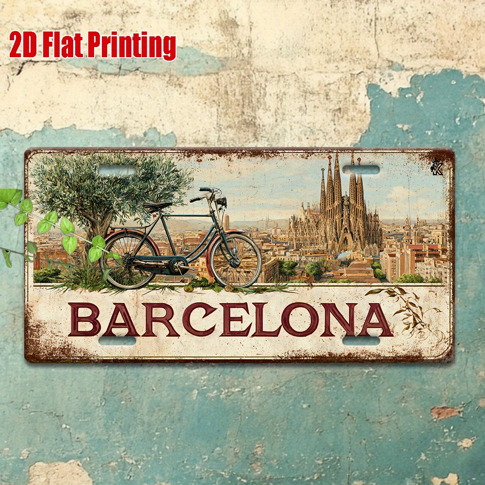 Home Barcelona - 2D Flat, 1 Piece Vintage Metal