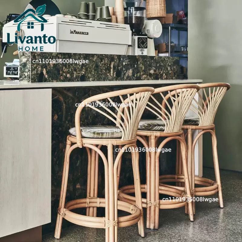 Natural Rattan Bar Stools with - Home Bar Seating 리뷰 및 가격