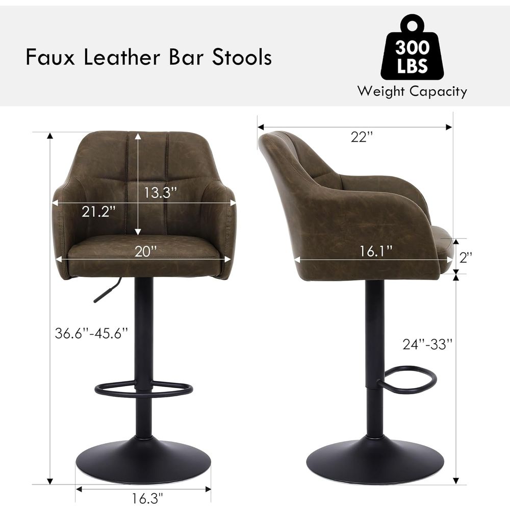Set of 4 Swivel Leather Bar St - Home Bar Stools 리뷰 및 가격