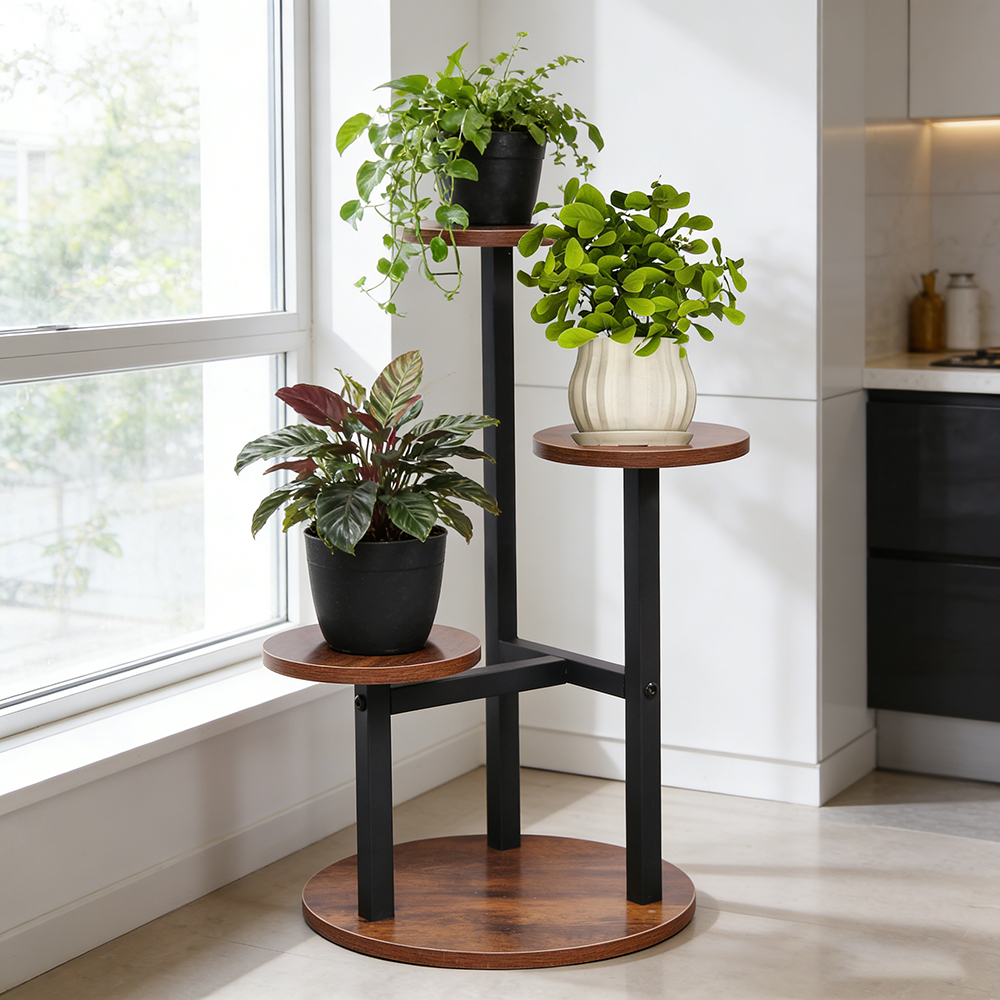 3-Tier Rustic Wood & Metal Pla - Home Bar Shelves 리뷰 및 가격