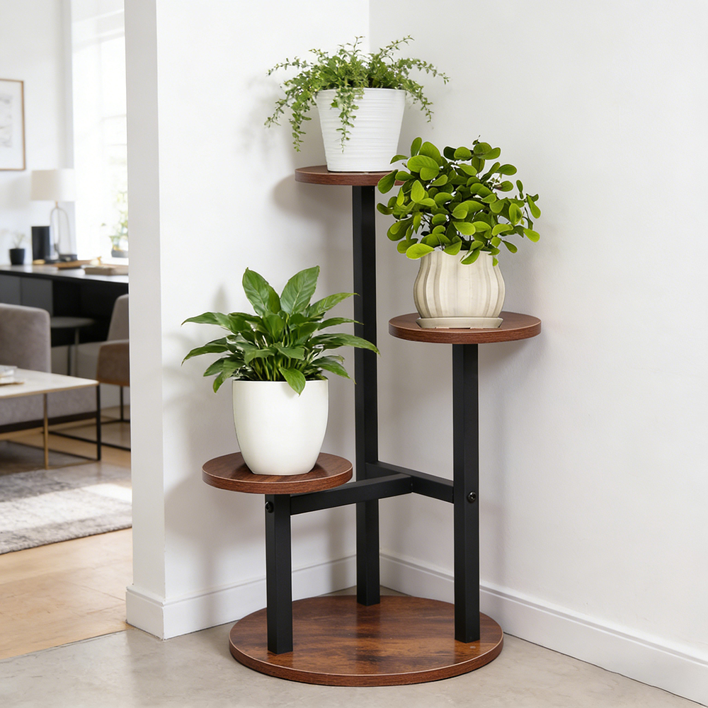 3-Tier Rustic Wood & Metal Pla - Home Bar Shelves 리뷰 및 가격