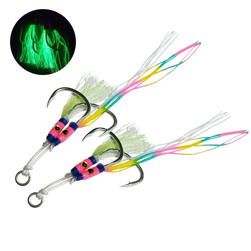 2Pairs/bag Glow Jig Lure Hooks - Jigger Double Sided 리뷰 및 가격