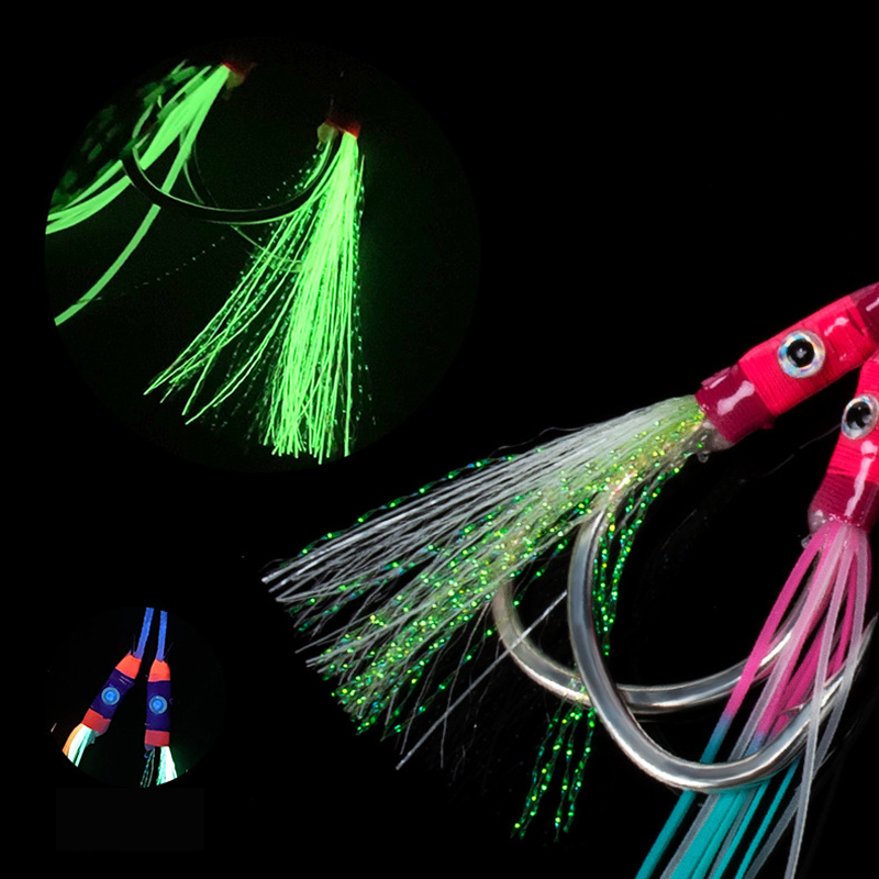 2Pairs/bag Glow Jig Lure Hooks - Jigger Double Sided 리뷰 및 가격