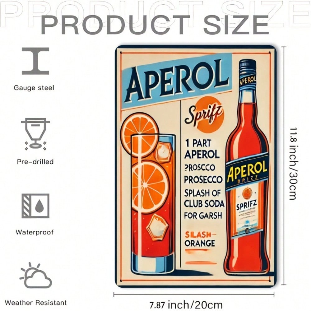 Vintage Aperol Spritz Metal Si - Home Bar Cafe 리뷰 및 가격