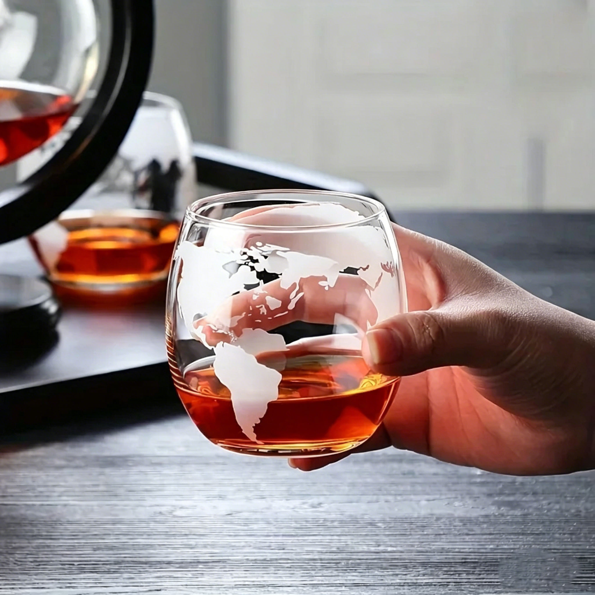 Globe Whiskey Decanter Set Lea - Decanter Globe Set 리뷰 및 가격