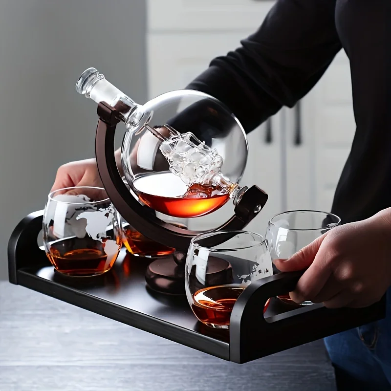 Globe Shaped Whiskey Decanter  - Bitters Bottle Set 리뷰 및 가격