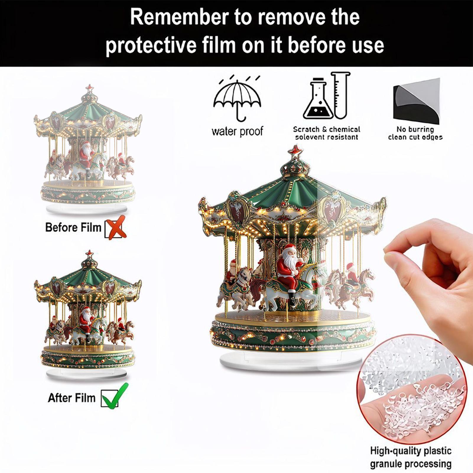 Christmas Carousel Acrylic 2D  - Home Bar Shelves 리뷰 및 가격