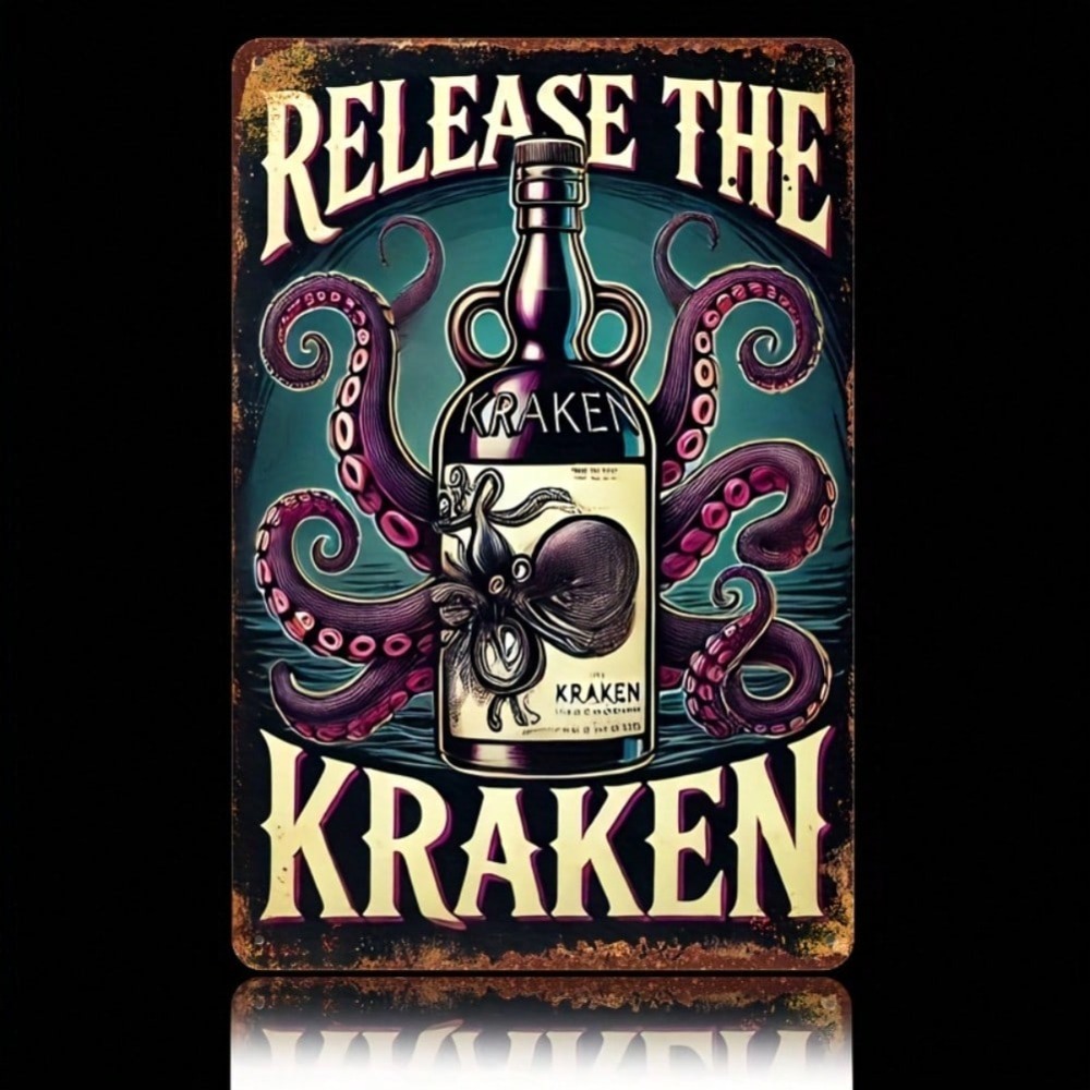 Vintage Kraken Rum Bottle Wall - Home Bar Cafe 리뷰 및 가격
