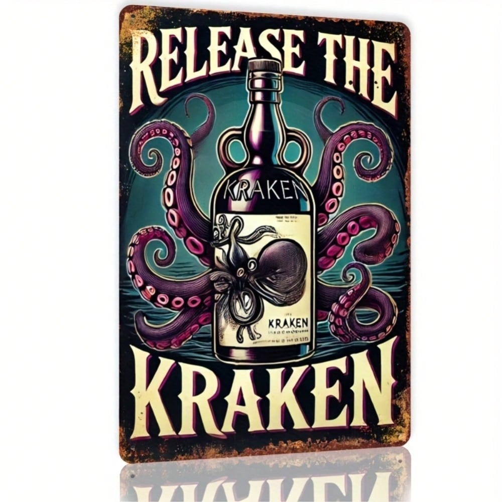 Vintage Kraken Rum Bottle Wall - Home Bar Cafe 리뷰 및 가격