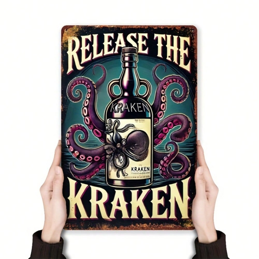 Vintage Kraken Rum Bottle Wall - Home Bar Cafe 리뷰 및 가격