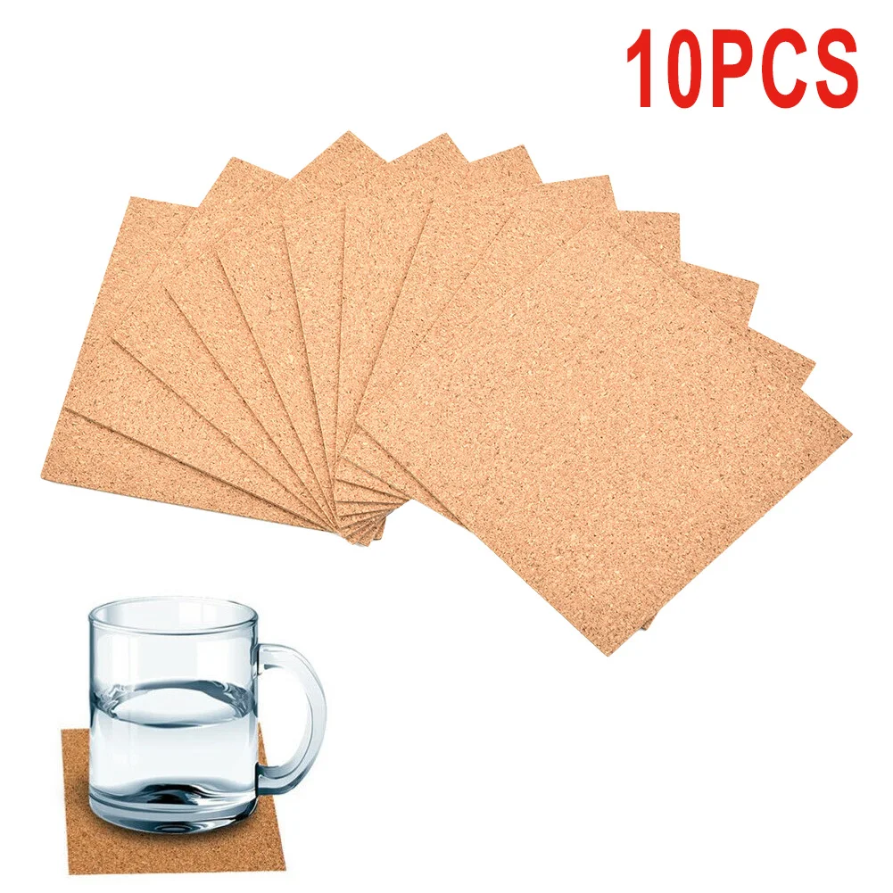 10Pcs Cork Coasters Square Cor - Home Bar Supplies 리뷰 및 가격