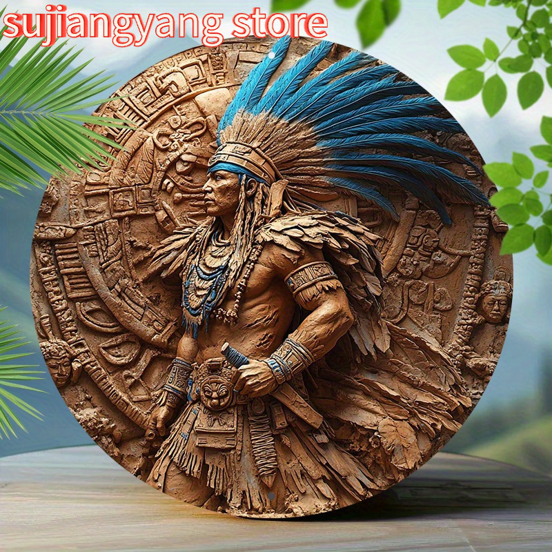 1pc Aztec Warrior 8-Inch Round - Home Bar Cafe 리뷰 및 가격