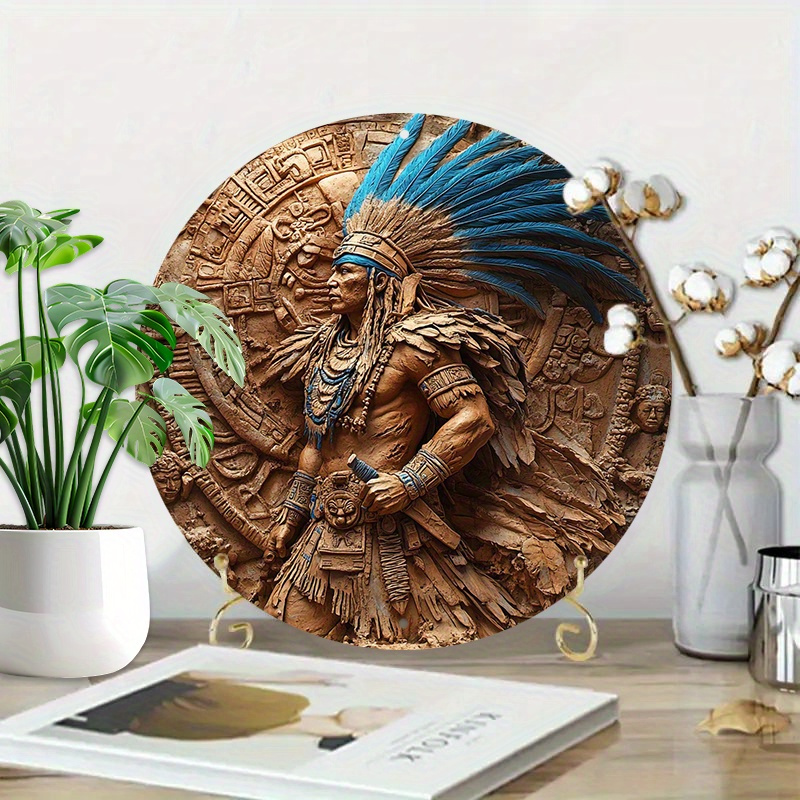 1pc Aztec Warrior 8-Inch Round - Home Bar Cafe 리뷰 및 가격