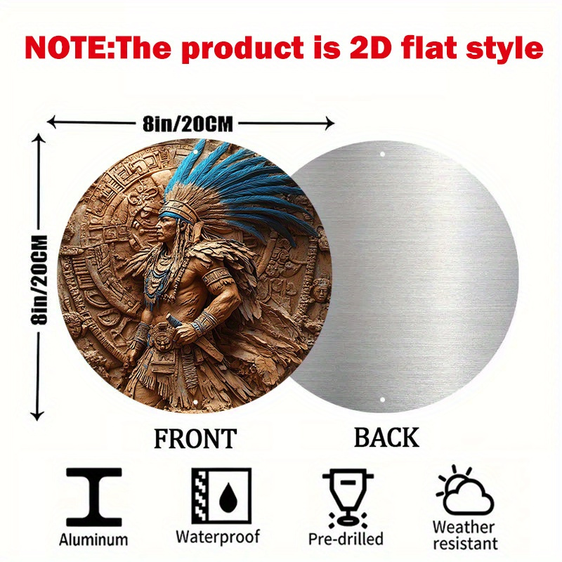 1pc Aztec Warrior 8-Inch Round - Home Bar Cafe 리뷰 및 가격