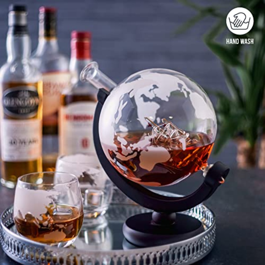 Oak Steel - 50 Oz Globe Whiske - Decanter Globe Set 리뷰 및 가격