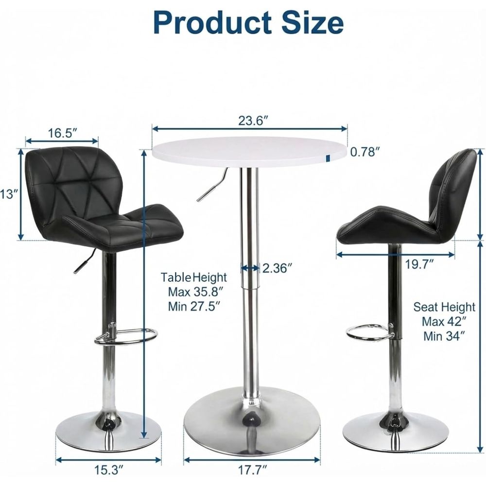 White Round Adjustable Height  - Home Bar Stools 리뷰 및 가격