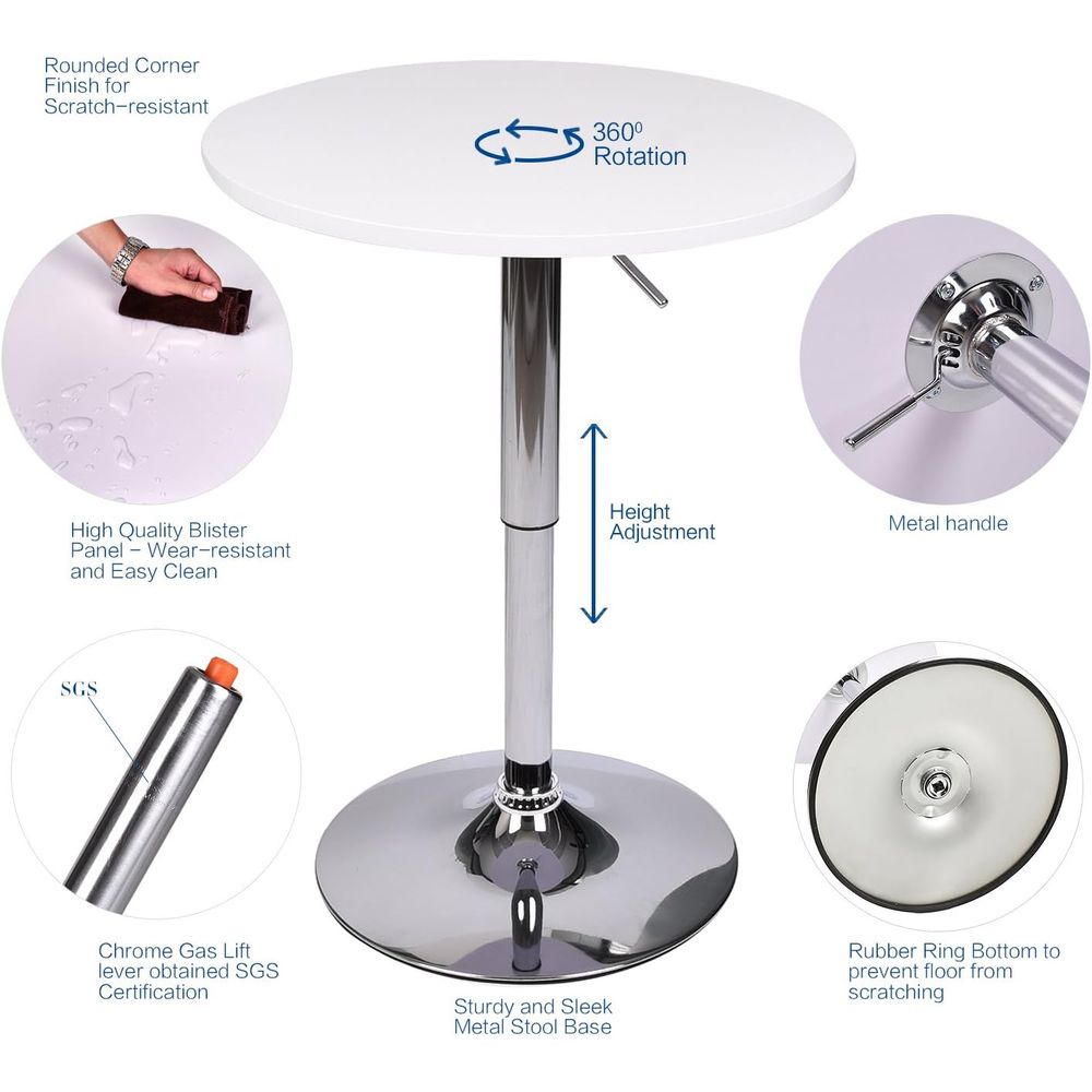 White Round Adjustable Height  - Home Bar Stools 리뷰 및 가격