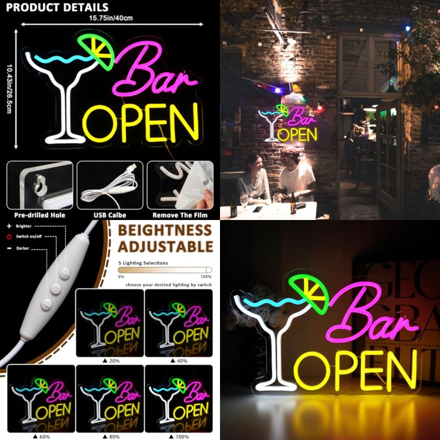 Sign for Business, Neon Open S - Home Bar Cafe 리뷰 및 가격