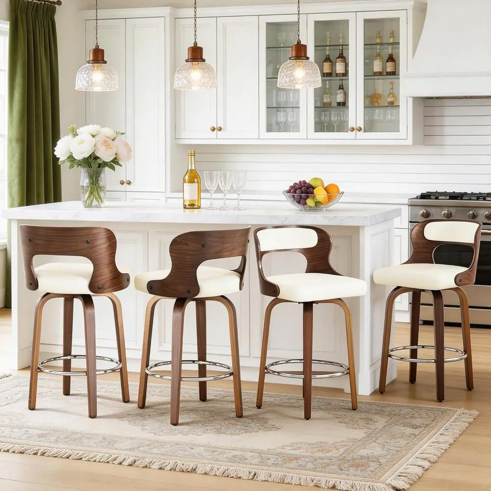 Set of 4 White 26 Counter Heig - Home Bar Stools 리뷰 및 가격