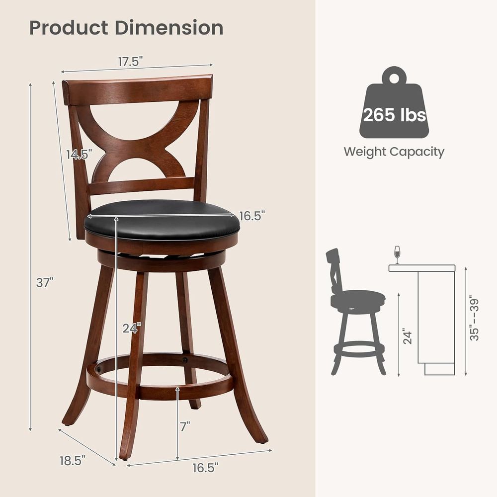 Bar Stools Set o 2, 24'' 360-D - Home Bar Stools 리뷰 및 가격