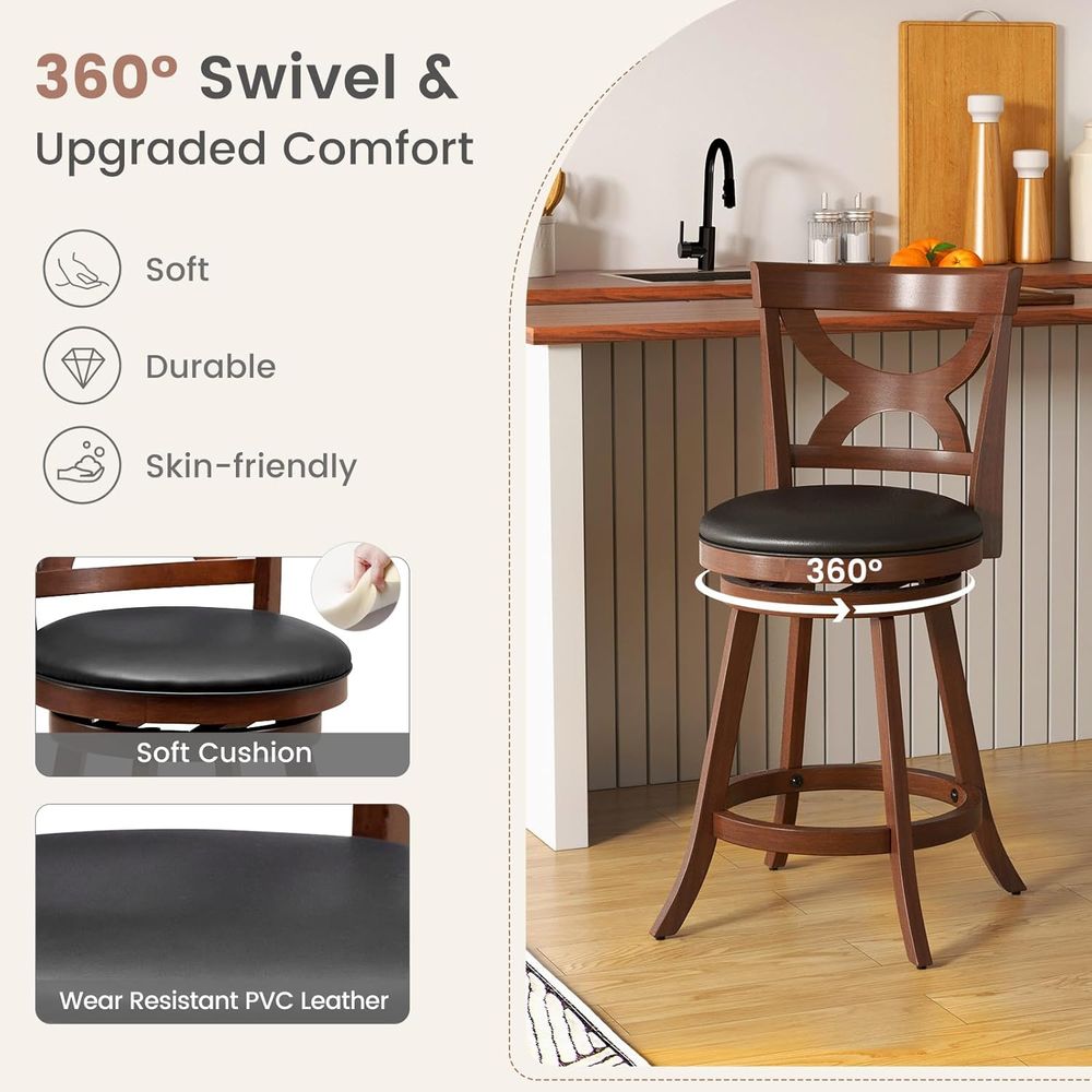 Bar Stools Set o 2, 24'' 360-D - Home Bar Stools 리뷰 및 가격