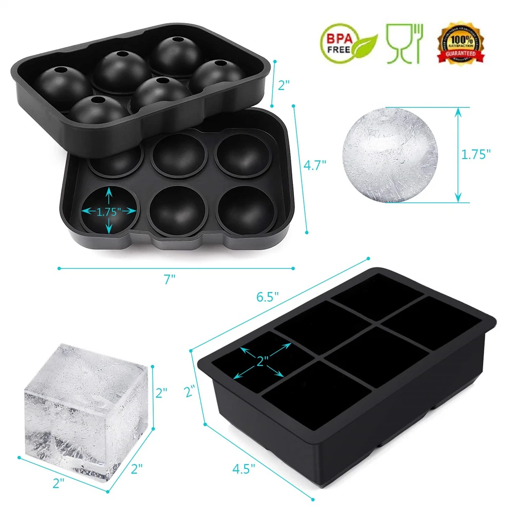 6 Grid Round Square Ice Cube B - Ice Mold Sphere 리뷰 및 가격