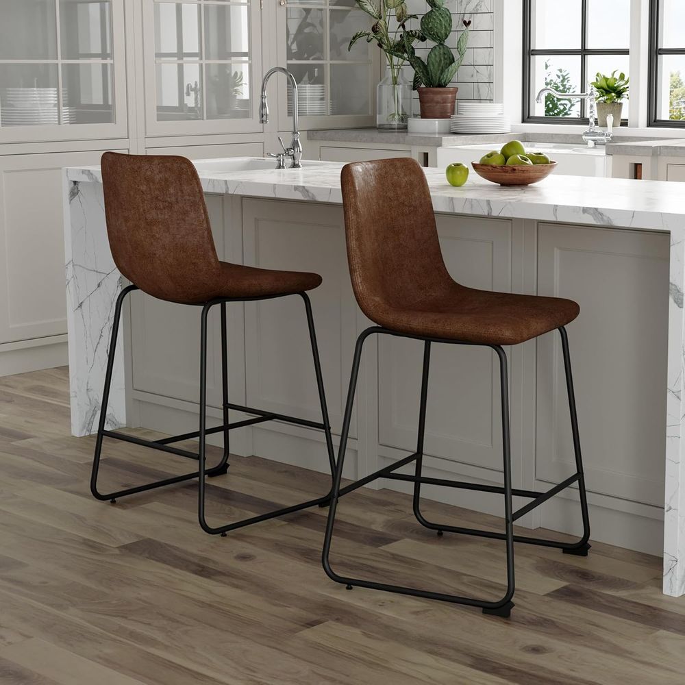 Set of 4 Suede Counter Height  - Home Bar Stools 리뷰 및 가격