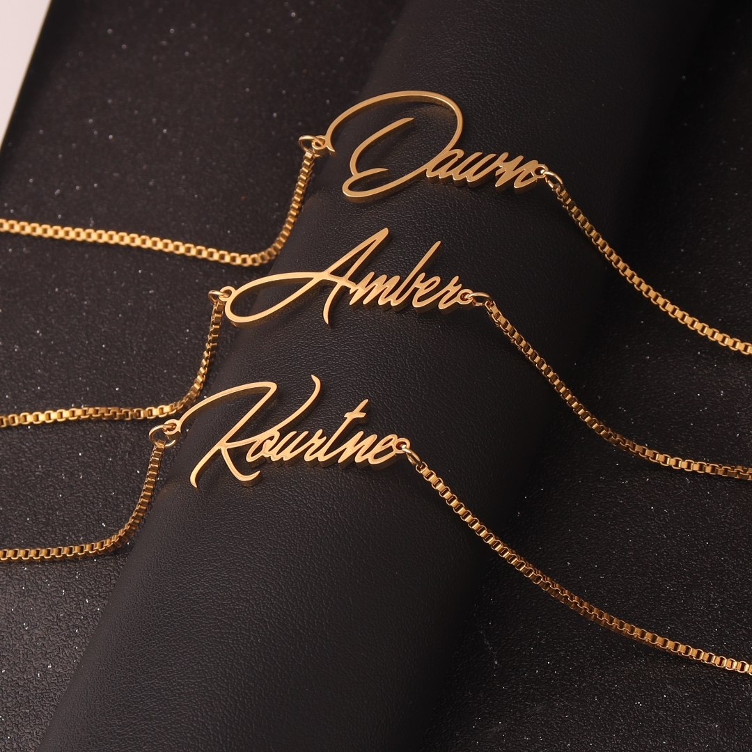 Personalised Gold Name Necklac - Bar Cart Gold 리뷰 및 가격
