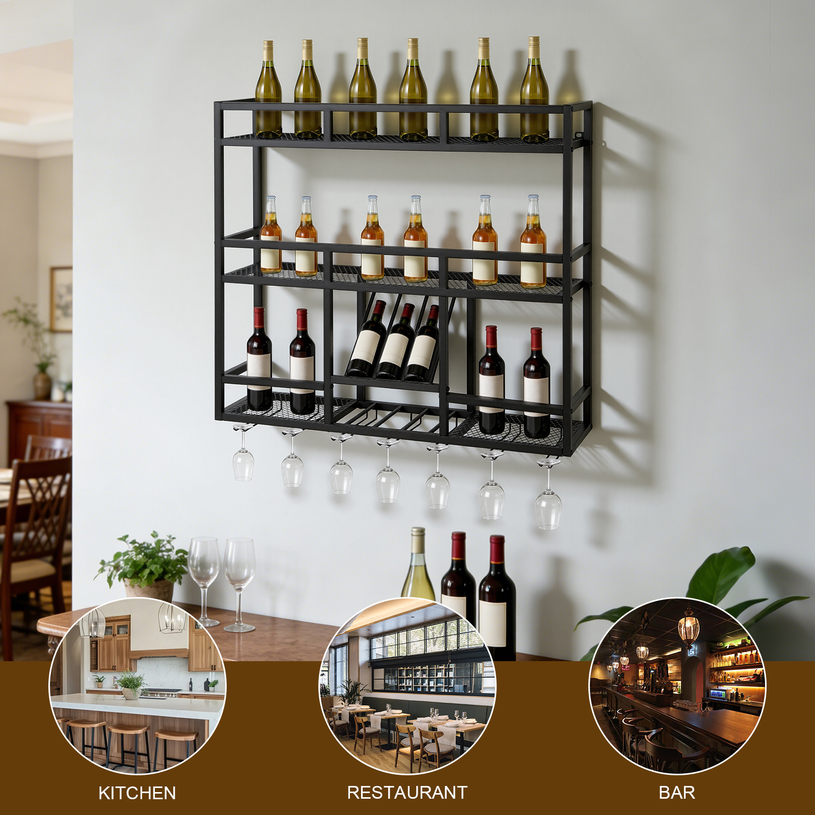 3 Tiers Bar Liquor Bottle Disp - Home Bar Shelves 리뷰 및 가격