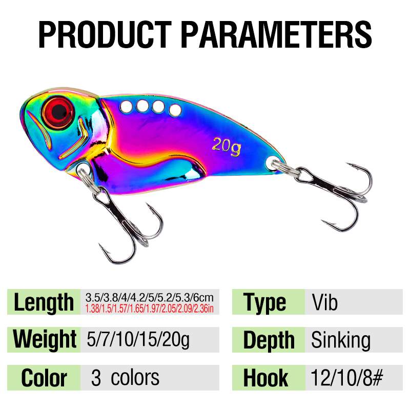 3PCS Metal Colorful VIB Lure 5 - Jigger Double Sided 리뷰 및 가격