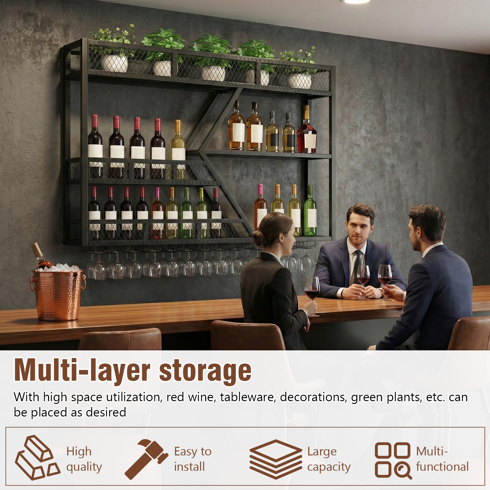 39in 3-Tiers Floating Bar Shel - Home Bar Shelves 리뷰 및 가격