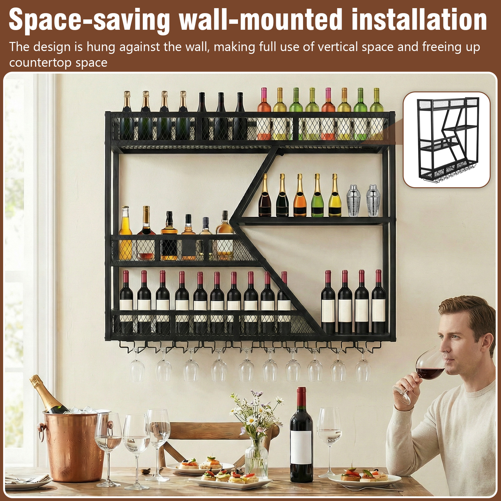 39in 3-Tiers Floating Bar Shel - Home Bar Shelves 리뷰 및 가격