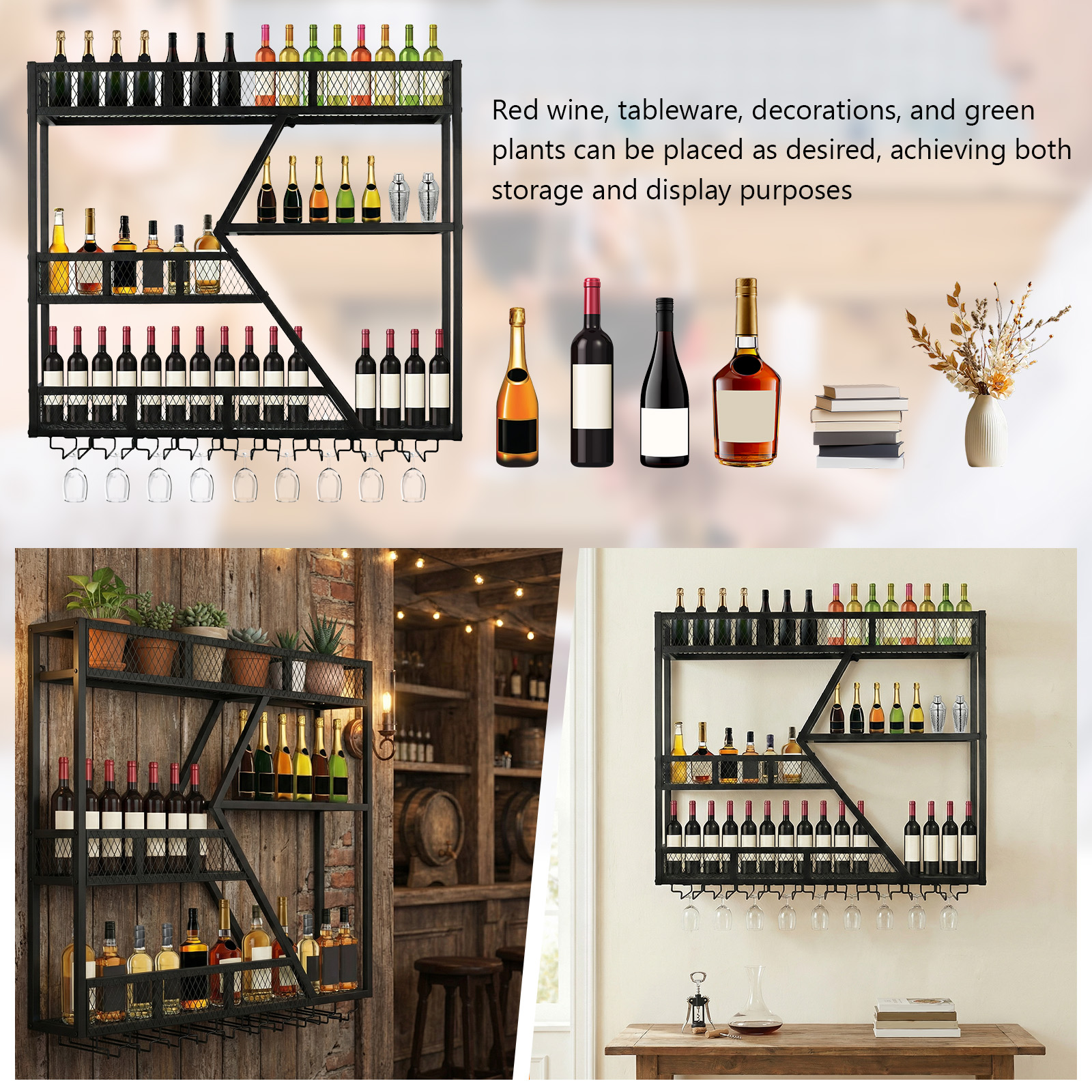 39in 3-Tiers Floating Bar Shel - Home Bar Shelves 리뷰 및 가격