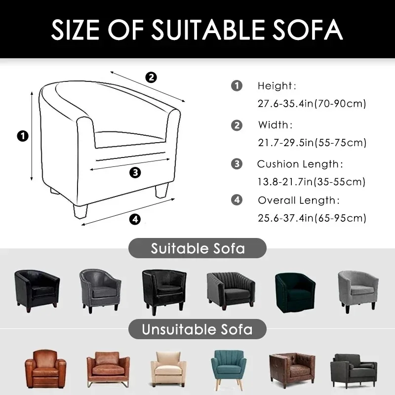 Elastic Club Chair Cover Jacqu - Home Bar Seating 리뷰 및 가격