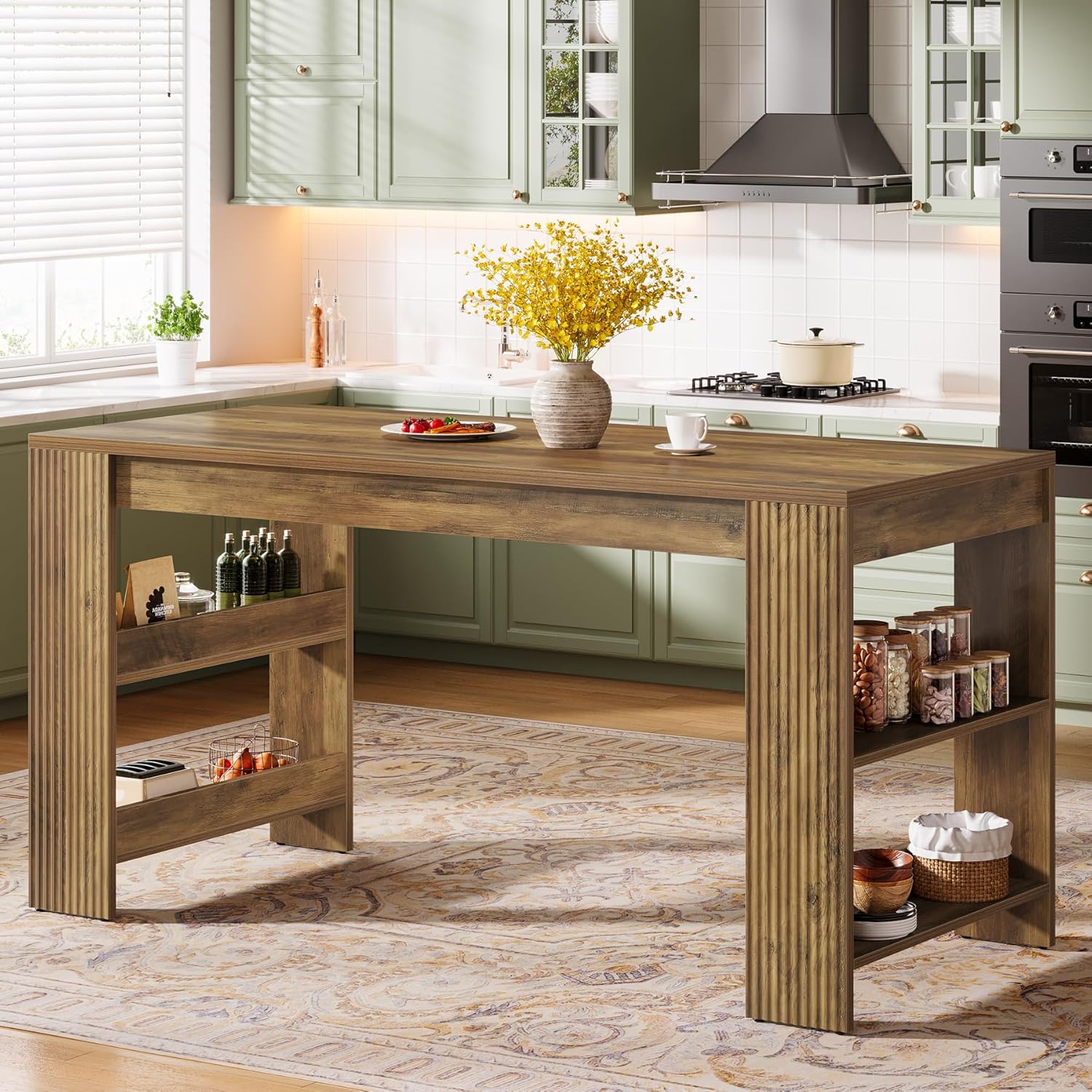 63-Inch Kitchen Island with St - Home Bar Shelves 리뷰 및 가격