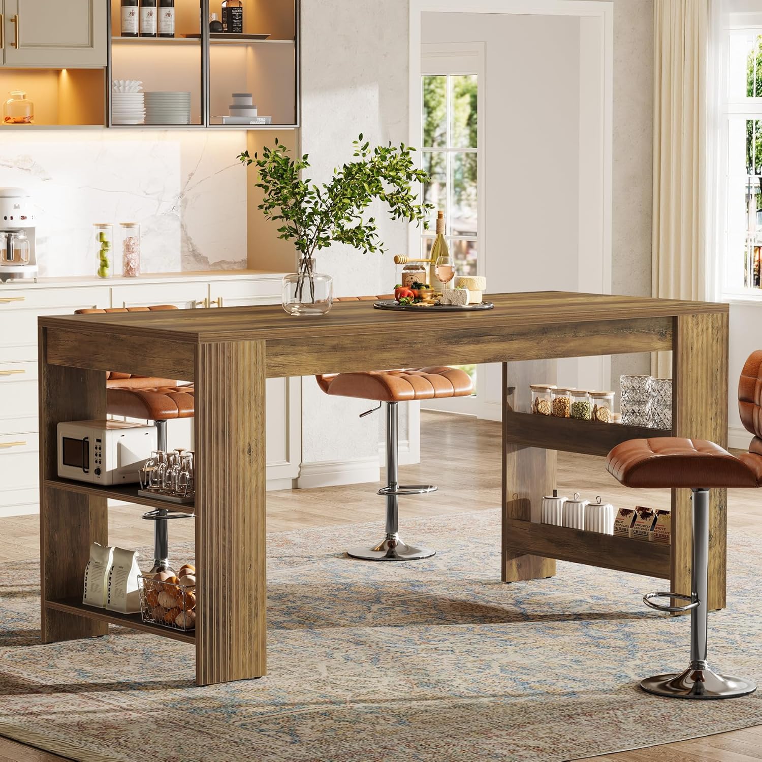 63-Inch Kitchen Island with St - Home Bar Shelves 리뷰 및 가격