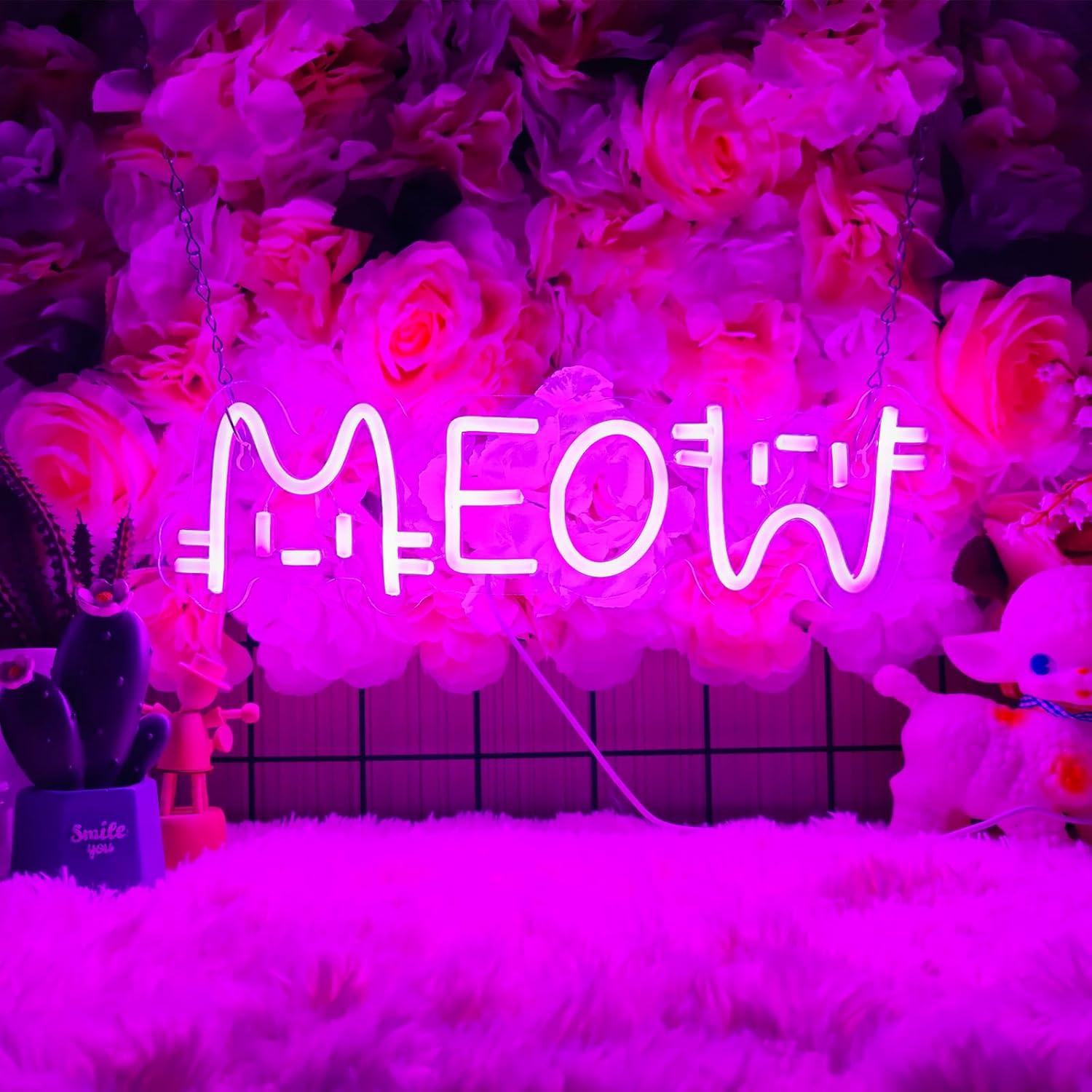 Meow Neon Sign Cat USB Powered - Home Bar Cafe 리뷰 및 가격