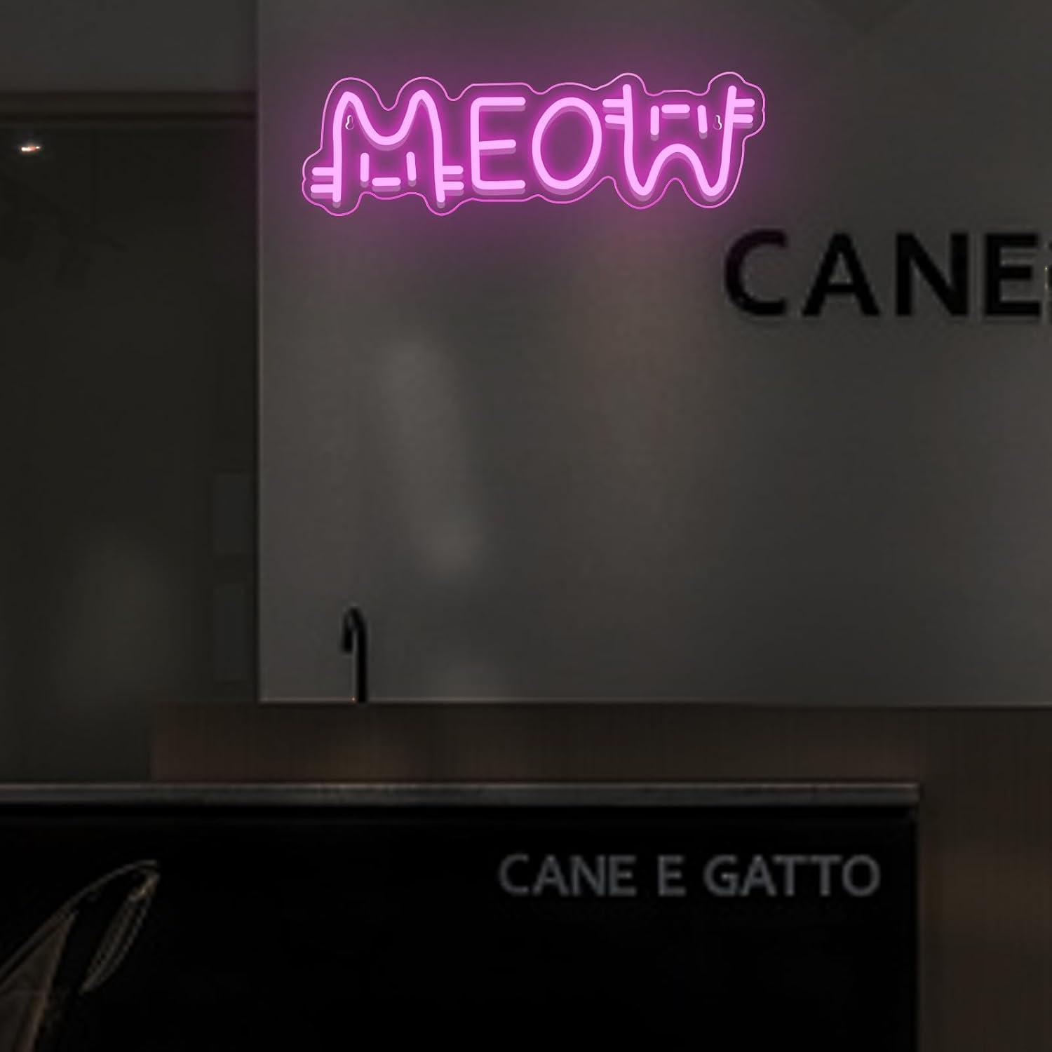 Meow Neon Sign Cat USB Powered - Home Bar Cafe 리뷰 및 가격
