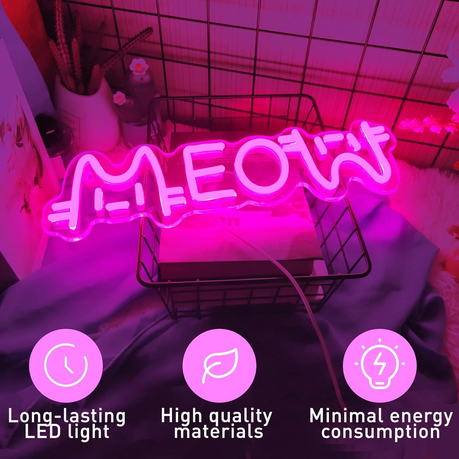 Meow Neon Sign Cat USB Powered - Home Bar Cafe 리뷰 및 가격