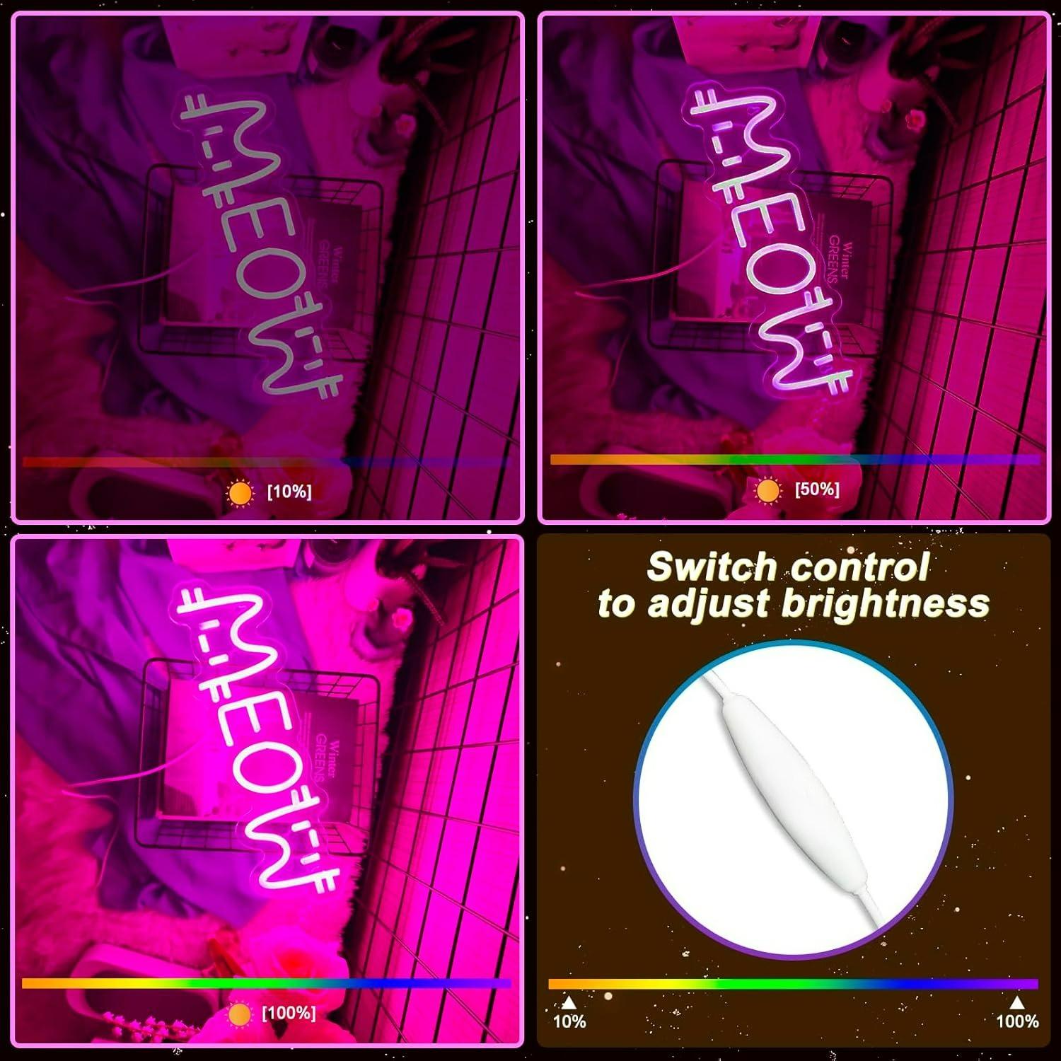 Meow Neon Sign Cat USB Powered - Home Bar Cafe 리뷰 및 가격