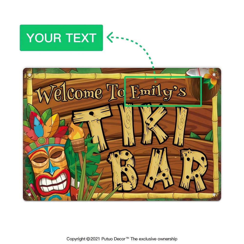 Custom  Decor Tiki Bar Sign, P - Home Bar Cafe 리뷰 및 가격