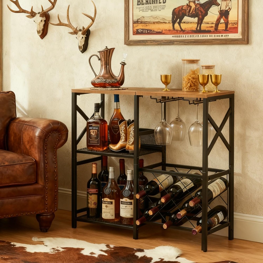 Rustic Freestanding Wine Rack  - Home Bar And Cabinet 리뷰 및 가격