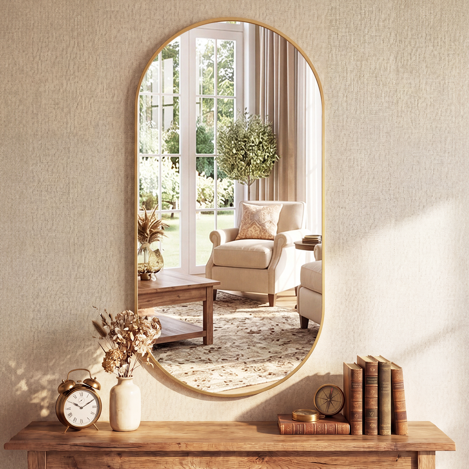 JHK Oval Wall Mirror with Meta - Home Bargains 리뷰 및 가격