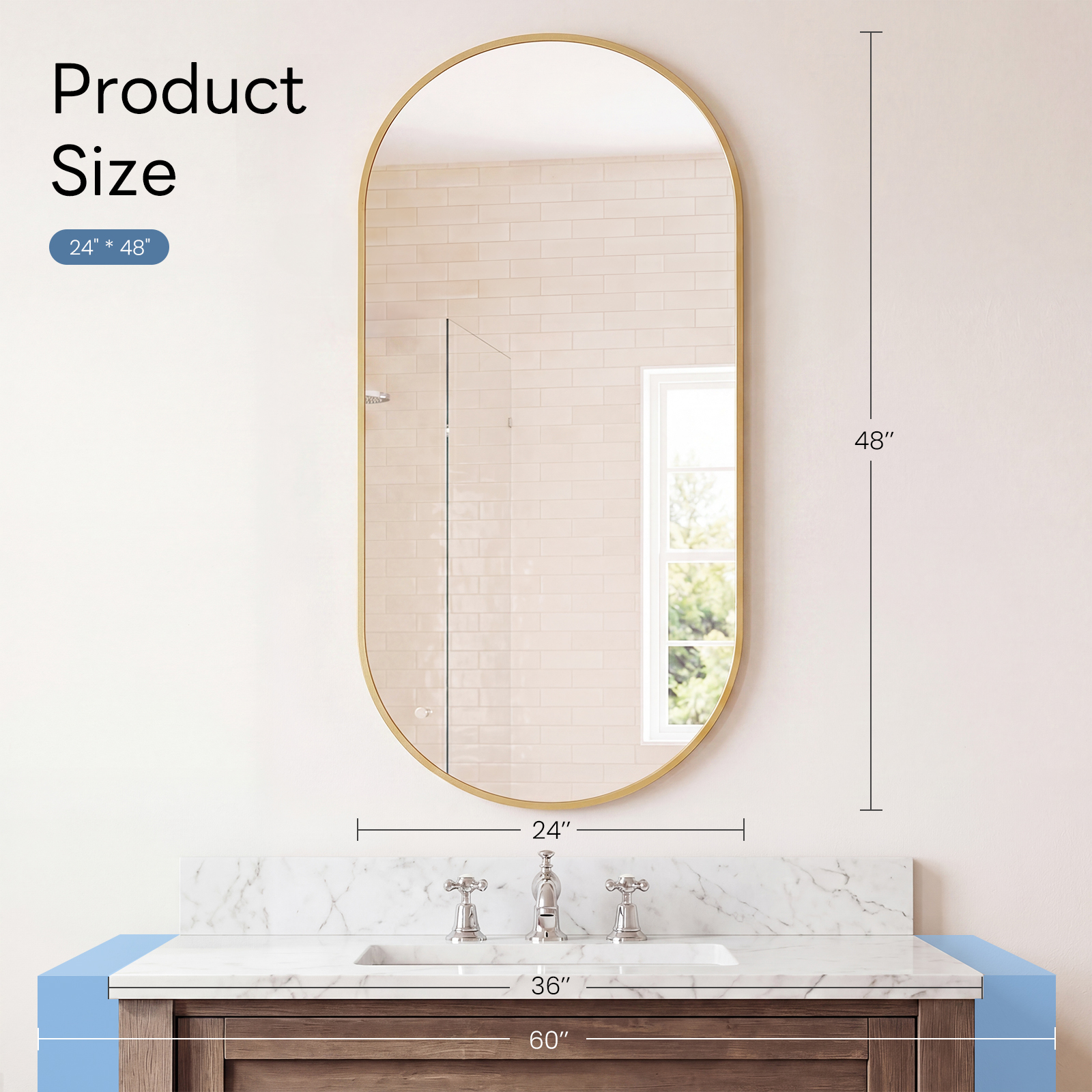 JHK Oval Wall Mirror with Meta - Home Bargains 리뷰 및 가격