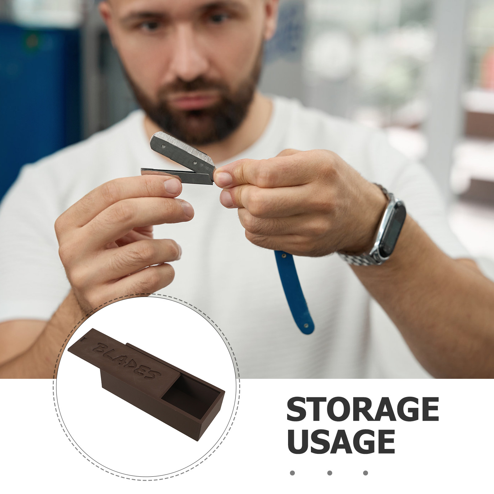 Brown Plastic Blade Storage Ca - Home Barber 리뷰 및 가격