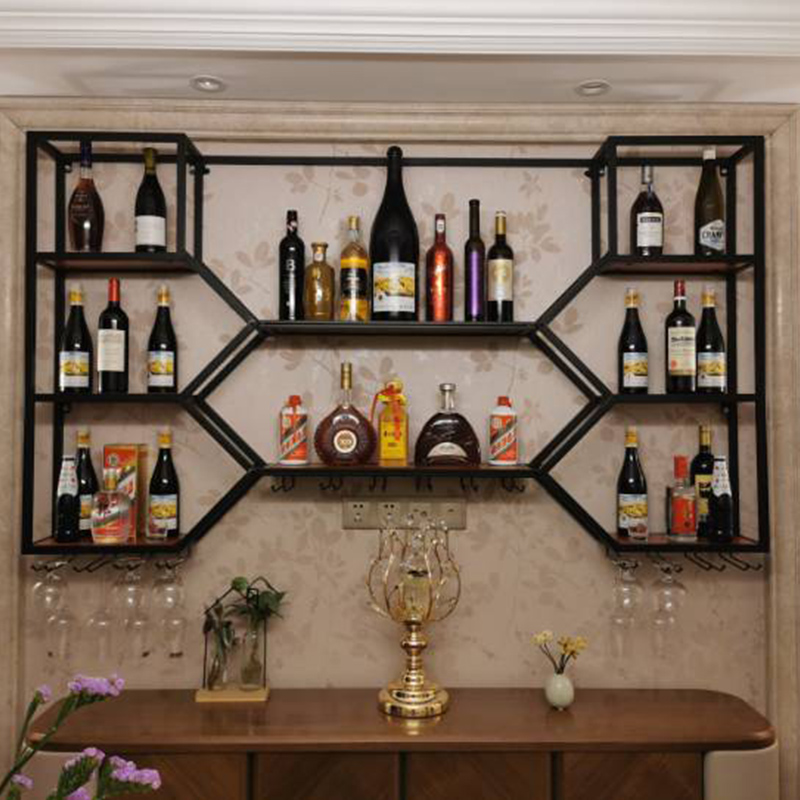 Metal Shelves Wine Cabinet Liv - Home Bar And Cabinet 리뷰 및 가격