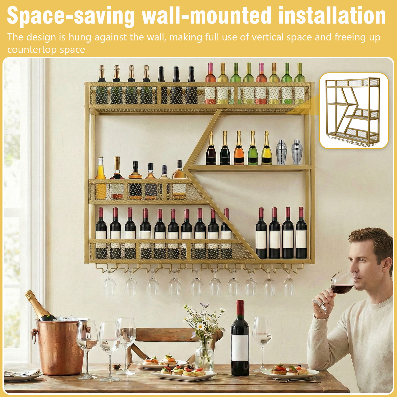 39in 3-Tiers Floating Bar Shel - Home Bar Shelves 리뷰 및 가격