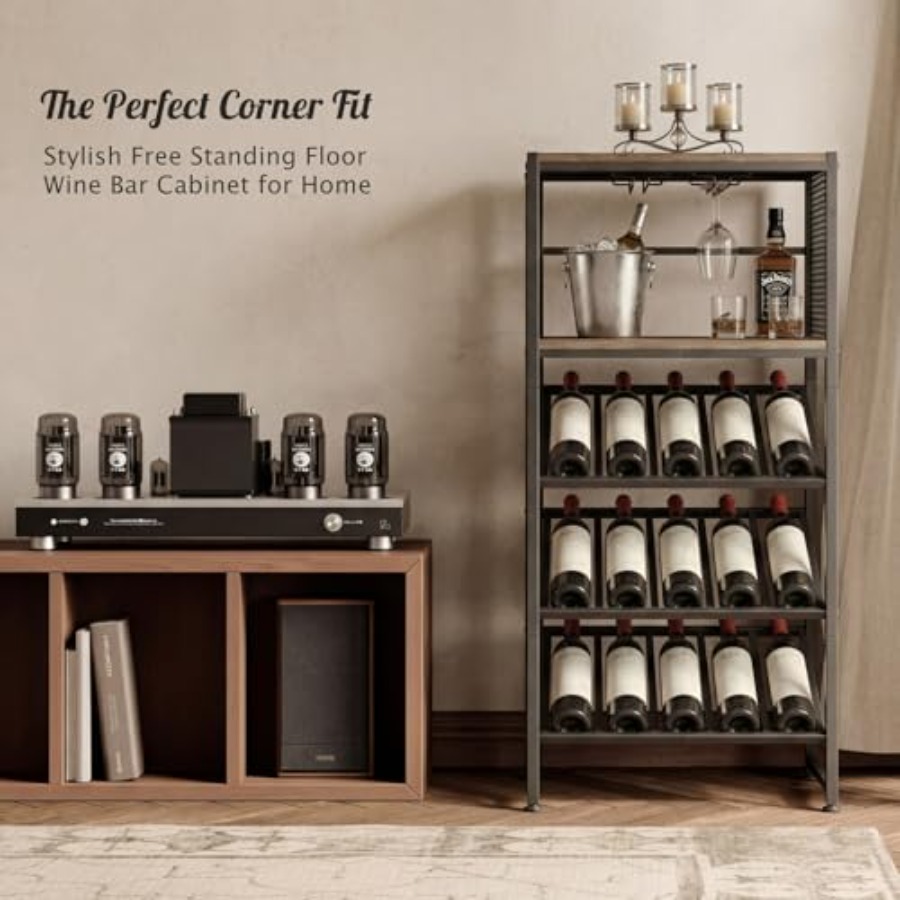 Corner Wine Rack with Glass Ho - Home Bar And Cabinet 리뷰 및 가격