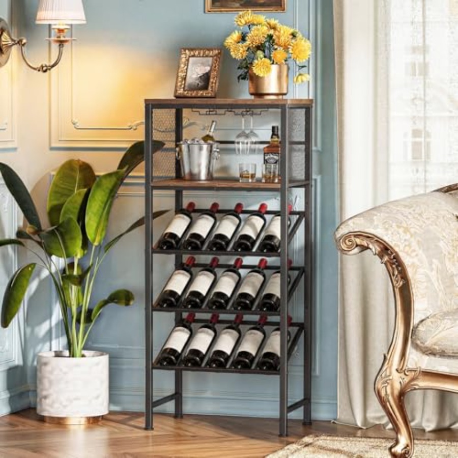 Corner Wine Rack with Glass Ho - Home Bar And Cabinet 리뷰 및 가격